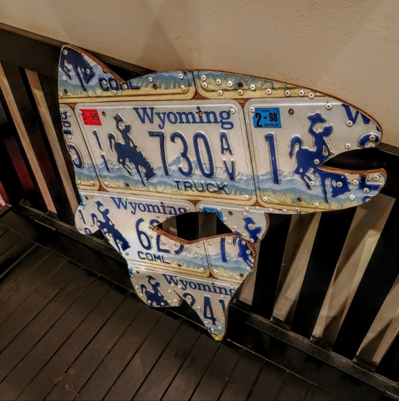 Custom Wyoming trout license plate art, indoor/outdoor - Picture 2 of 2